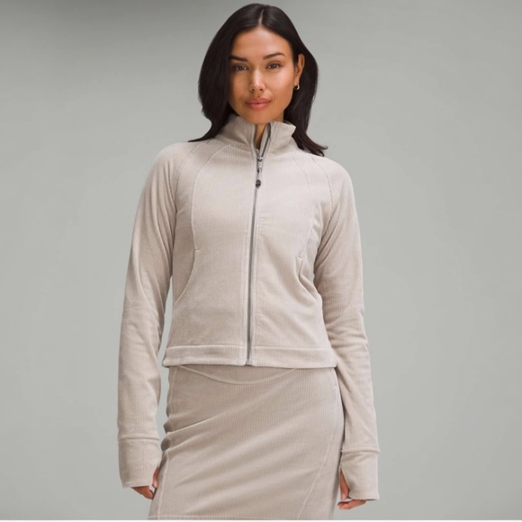 Lululemon Scuba Velvet Corduroy Jacket 14 Riverstone - Picture 1 of 11